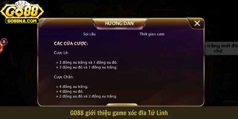 GO88 giới thiệu game xóc đĩa Tứ Linh